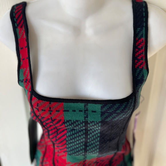 Johnny Wujek  Plaid Corset Sweater Top - Picture 4 of 8